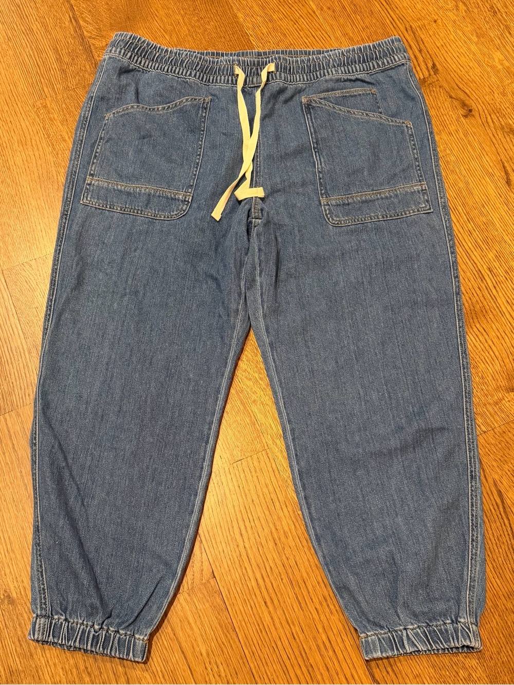 Sundance Catalog Nyla Denim Utility Style Baggy Jogger Pants Women’s XL Petite